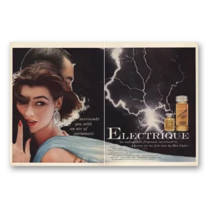 1954 Electrique Perfume Print Ad | Surrounds You