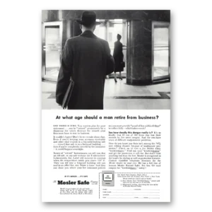 1954 Mosler Safe Print Ad | Man Retire