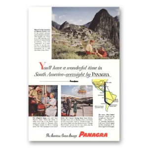 1954 Panagra Airlines Print Ad | Machu Picchu