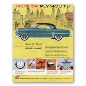 1954 Plymouth Print Ad | Under The Beauty Solid Value