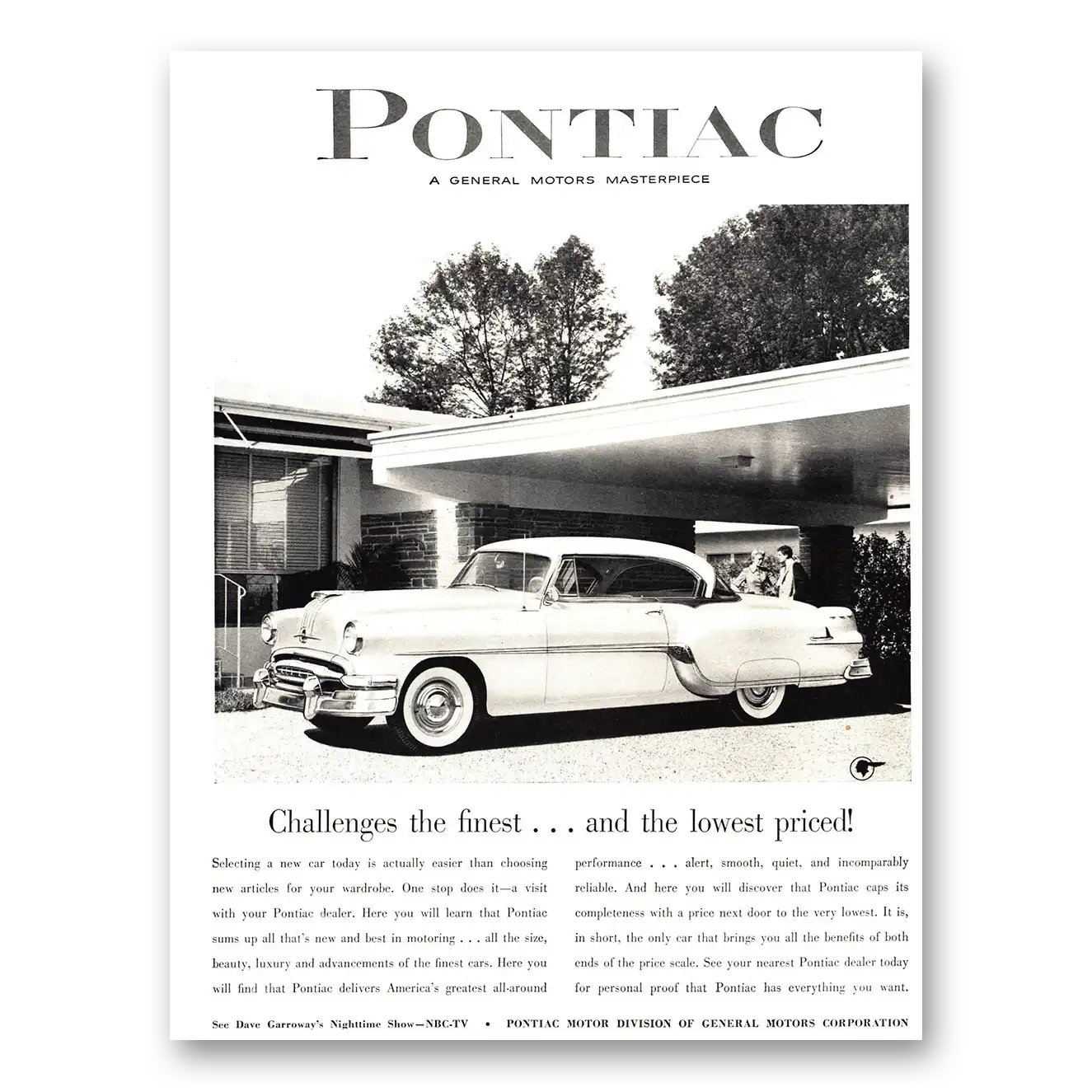 1954 Pontiac Print Ad | Challenges Finest