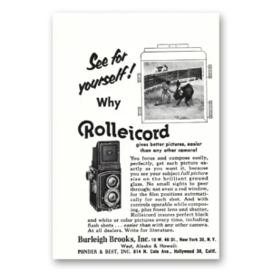 1954 Rolleicord Camera Print Ad | See For Yourself