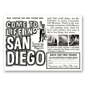 1954 San Diego California Print Ad | Come To Life