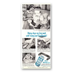 1954 Scot Towels Print Ad | Rainy Days