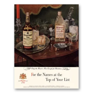 1954 Seagrams VO Whisky Print Ad | Names At Top