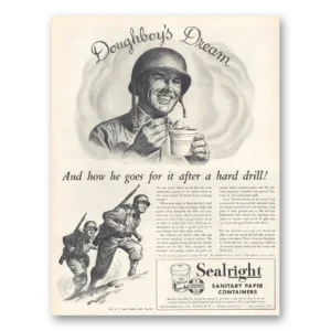 1954 Sealright Sanitary Paper Containers Print Ad | Doughboys Dream