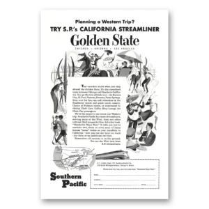 1954 Southern Pacific Print Ad | Golden State
