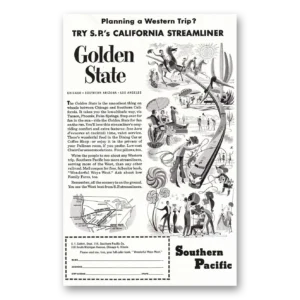 1954 Southern Pacific Print Ad | Golden State