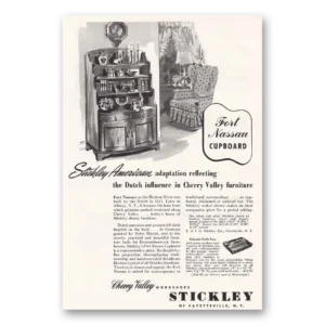 1954 Stickley Furniture Print Ad | Cherry Valley
