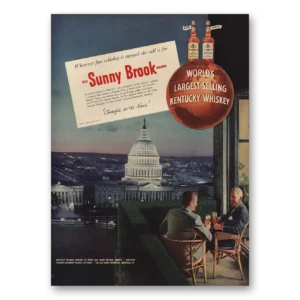 1954 Sunny Brook Whiskey Print Ad | Whiskey Cheerful