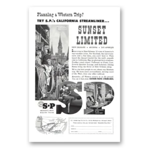 1954 Southern Pacific Print Ad | Sunset Limited