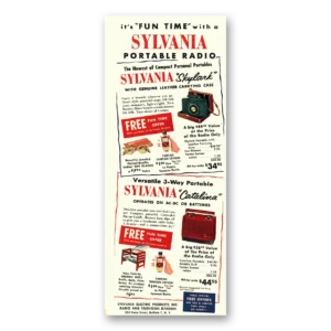 1954 Sylvania Portable Radio Print Ad | Skylark Catalina