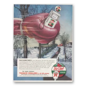 1954 Texaco Sky Chief Gasoline Print Ad | More Punch
