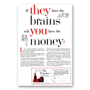 1954 Travelers Insurance Print Ad | Brains