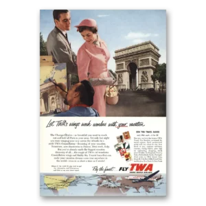 1954 TWA Airlines Print Ad | Champs Elysees