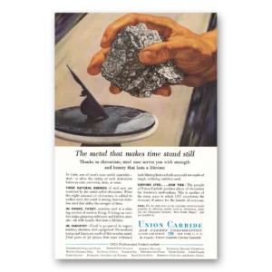 1954 Union Carbide Print Ad | Chromium Metal