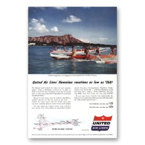 1954 United Airlines Print Ad | Diamond Head