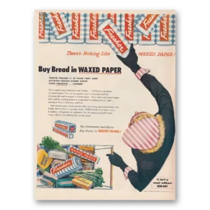 1954 Waxed Paper Print Ad | Buy Bread