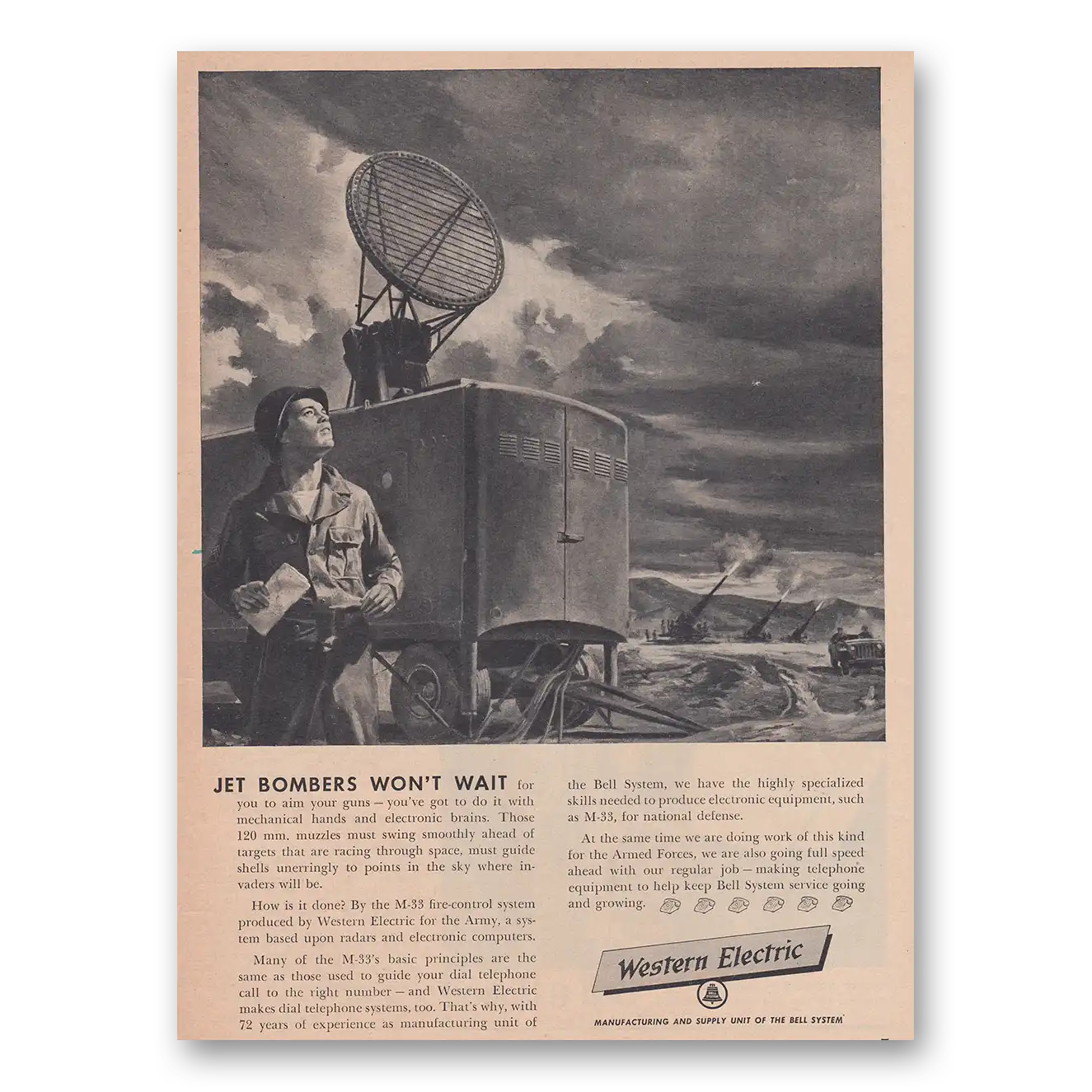 1954 Western Electric Print Ad | Jet Bombers
