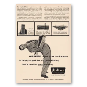 1955 Airtemp Air Conditioning Print Ad | Leans Over