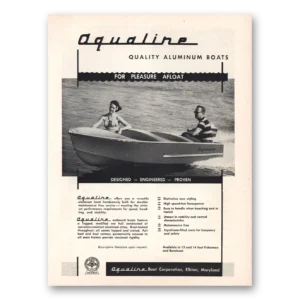 1955 Aqualine Boats Print Ad | Pleasure Afloat