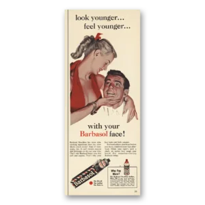 1955 Barbasol Shaving Cream Print Ad | Feel Younger