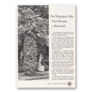1955 Bell Telephone Print Ad | Telephone Pole