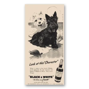 1955 Black and White Scotch Print Ad | Character