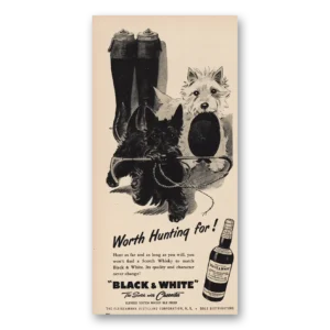 1955 Black and White Scotch Print Ad | Worth Hunting For