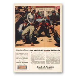1955 Bank of America Print Ad | Jumping Frog