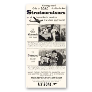 1955 British Airways BOAC Print Ad | Stratocruisers