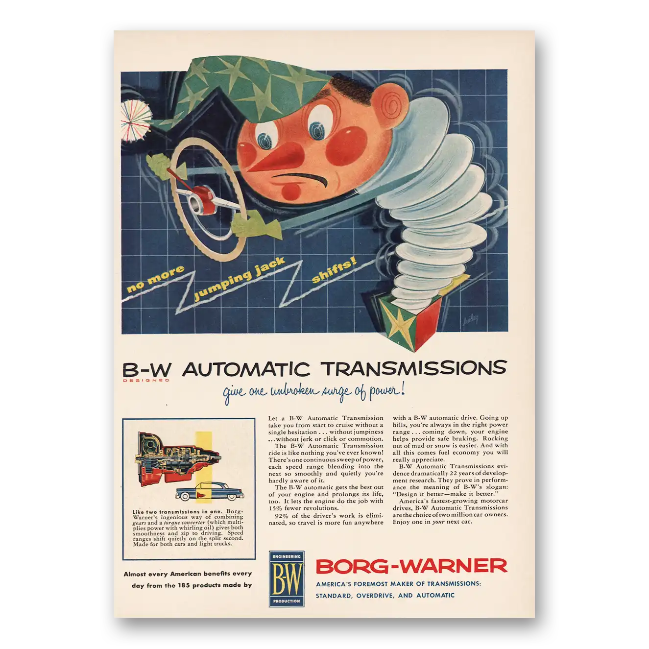 1955 Borg-Warner Print Ad | Jumping Jack