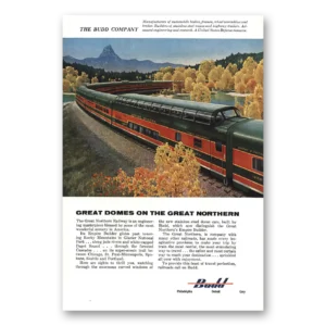 1955 Budd Print Ad | Great Domes On Great Northern