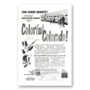 1955 Burlington Route Print Ad | Colorful Colorado