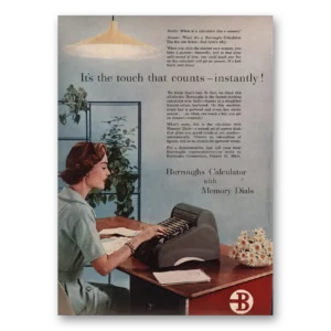 1955 Burroughs Print Ad | Touch That Counts