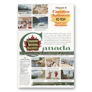 1955 Canadian National Railways Print Ad | Maple Leaf