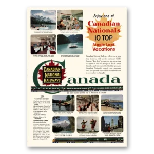 1955 Canadian National Railways Print Ad | Maple Leaf