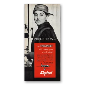 1955 Capital Airlines Print Ad | Viscount
