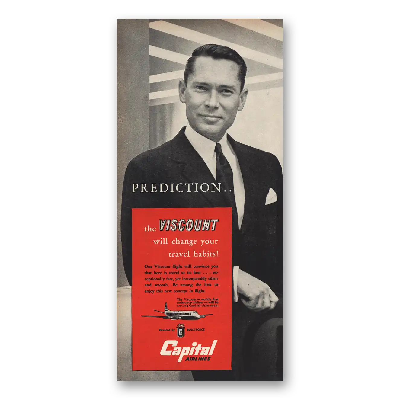 1955 Capital Airlines Print Ad | Prediction Viscount
