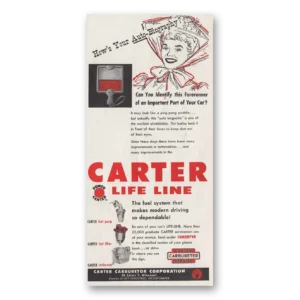 1955 Carter Carburetor Print Ad | Life Line