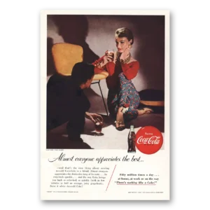 1955 Coca Cola Print Ad | Tina Leser Almost Everyone Appreciate