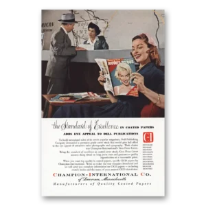 1955 Champion Coated Papers Print Ad | Marilyn Monroe