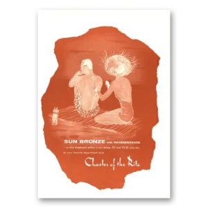 1955 Charles of the Ritz Sun Bronze Print Ad | Skin Treatment
