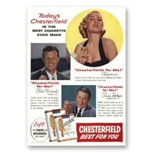 1954 Chesterfield Cigarettes Print Ad | Stan Musial