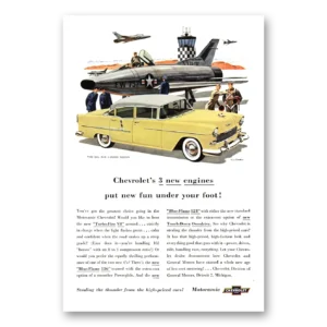1955 Chevrolet Bel Air Print Ad | Air Force Jet