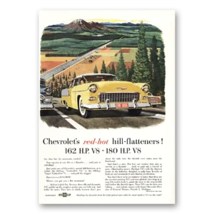 1955 Chevrolet Print Ad | Red Hot Hill Flatteners
