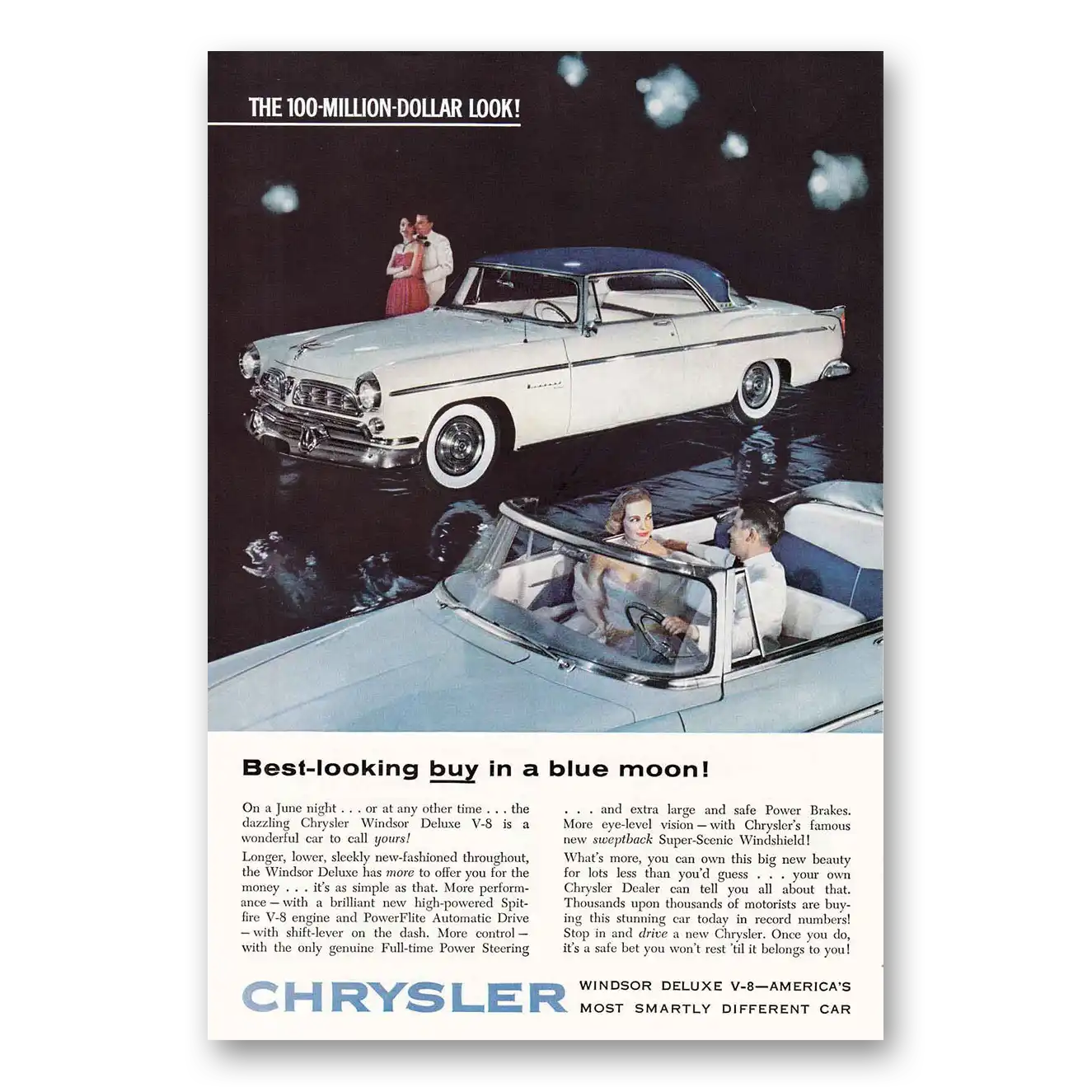 1955 Chrysler Windsor Print Ad | Blue Moon