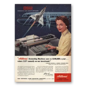1955 National Cash Register Print Ad | Convair Aircraft