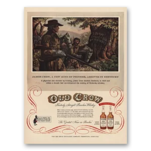 1955 Old Crow Whiskey Print Ad | D Boone Cilled Bar
