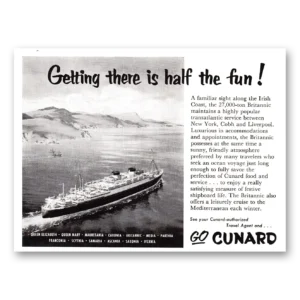 1955 Cunard Print Ad | Irish Coast